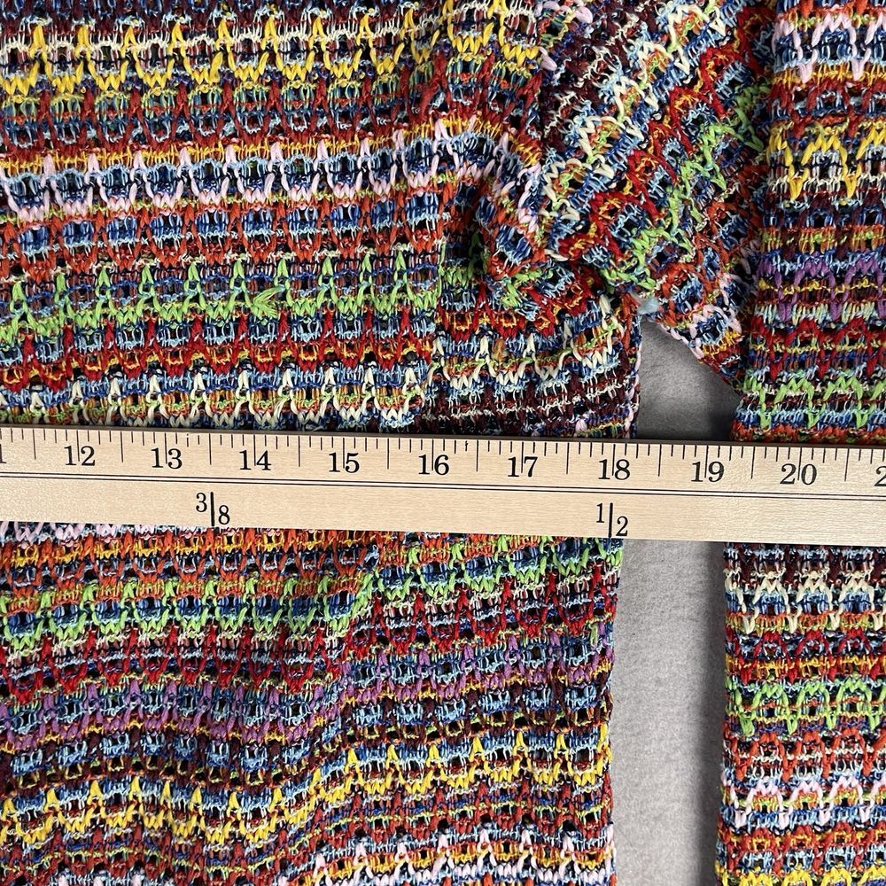 VTG Pretty Girl USA Handmade Feel Loose Knit Crochet Cover‎ Up Cardigan XL Boho - Picture 6 of 11